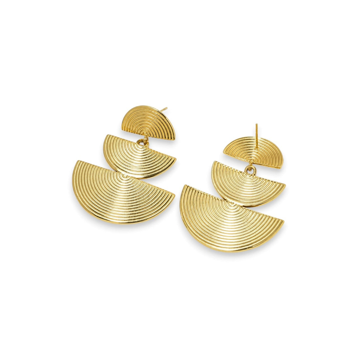 Soho Golden Fan | Aretes - Cherry boutique