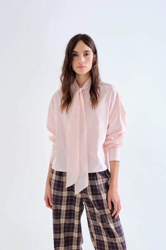 Camisa lazada 100% algodón rosa — fotografía oficial 1