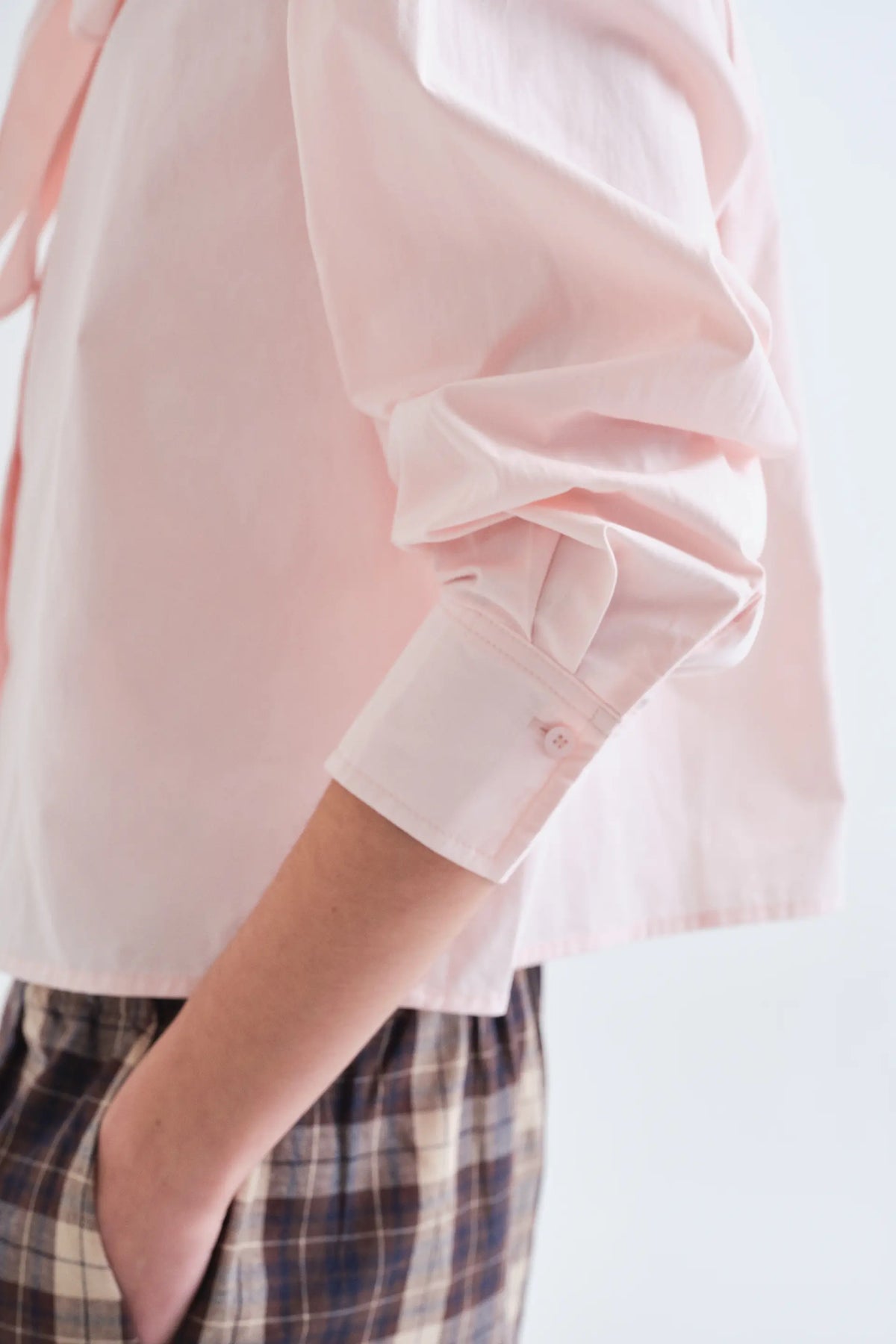 Camisa lazada 100% algodón rosa — fotografía oficial 3